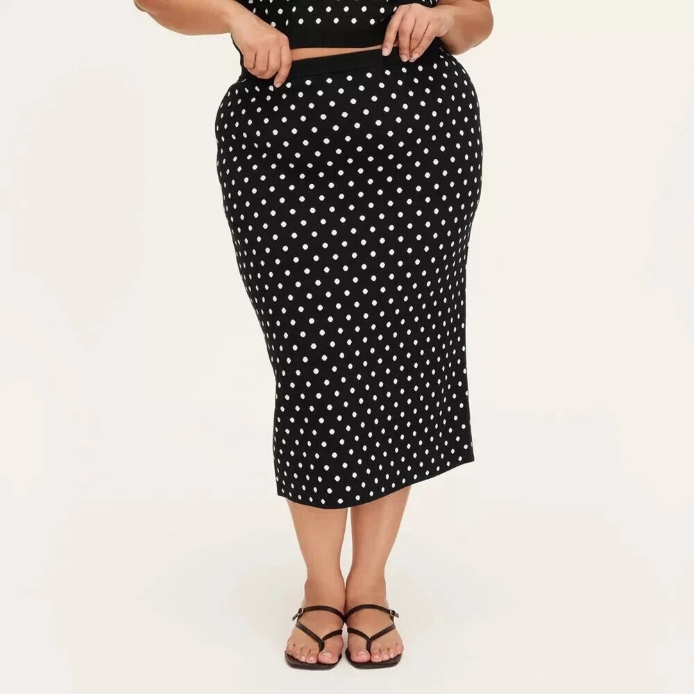 Size XXL - Women Mini Polka Dot Sweater Midi Skirt kate spade x Target - NWT